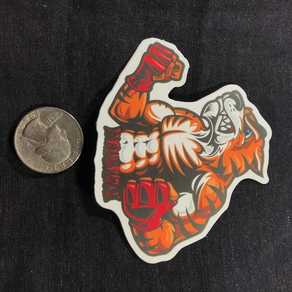 Tiger Fighter  Single Decor Accent Waterproof Sticker - Picture 2 of 4